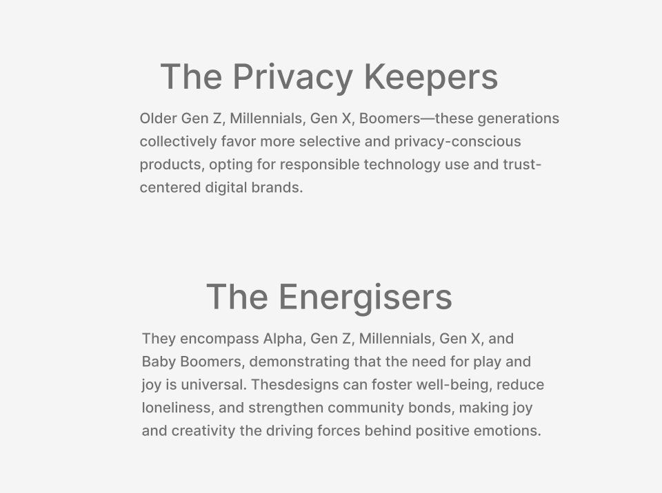 The generational impact of these two personas.